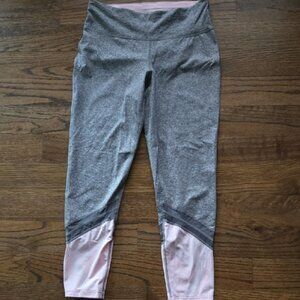 Heather Gray and Light Pink Kids Leggings